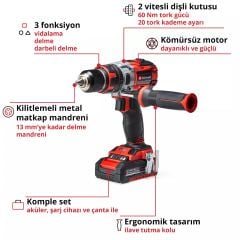 Einhell TE-CD 18 Li-i BL (2x2,0Ah), Akülü Darbeli Vidalama